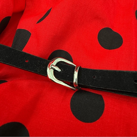 Women’s Grace Karin Retro Polka Dot Flare Sleeveless Dress With Belt Medium - Picture 5 of 16